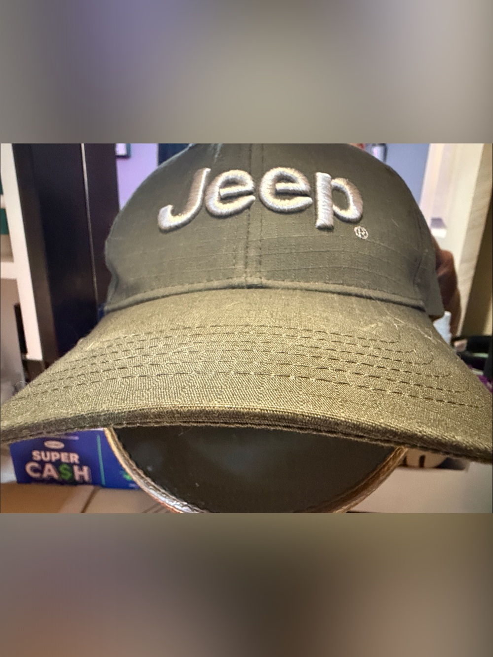 Jeep Olive Ripstop Baseball Cap with Embroidered Logo